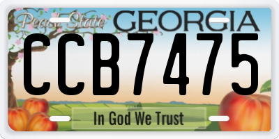 GA license plate CCB7475