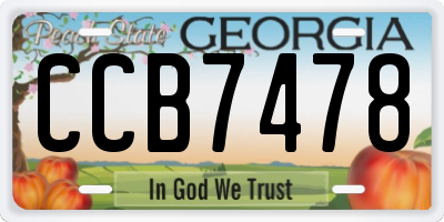 GA license plate CCB7478