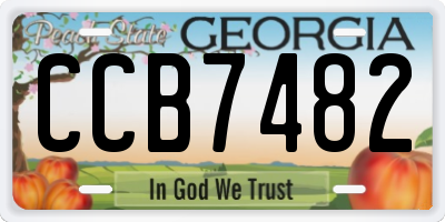 GA license plate CCB7482