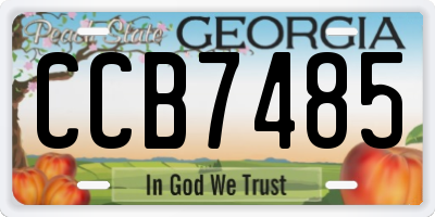 GA license plate CCB7485