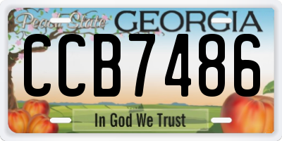 GA license plate CCB7486