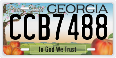 GA license plate CCB7488
