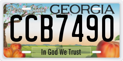 GA license plate CCB7490