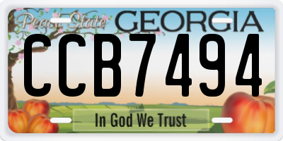 GA license plate CCB7494