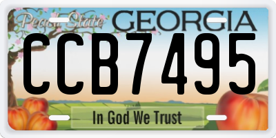 GA license plate CCB7495