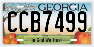 GA license plate CCB7499