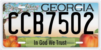 GA license plate CCB7502