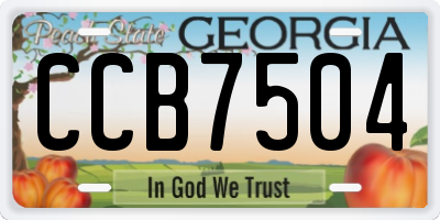 GA license plate CCB7504