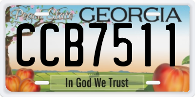 GA license plate CCB7511