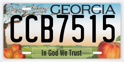 GA license plate CCB7515