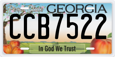 GA license plate CCB7522