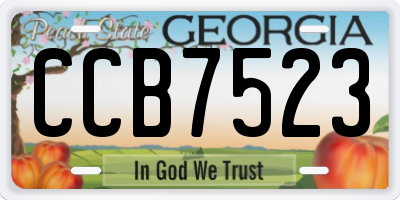 GA license plate CCB7523