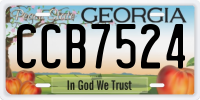 GA license plate CCB7524