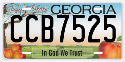 GA license plate CCB7525
