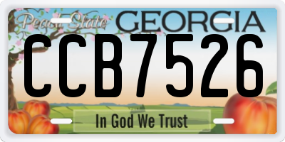 GA license plate CCB7526