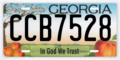 GA license plate CCB7528