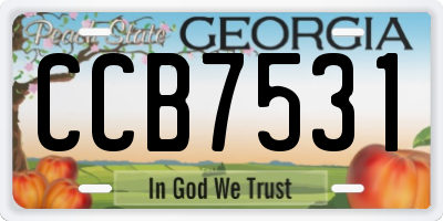 GA license plate CCB7531