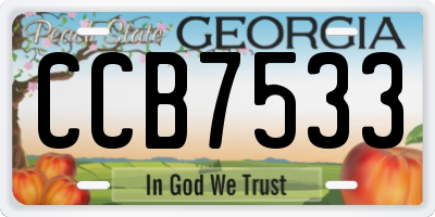 GA license plate CCB7533