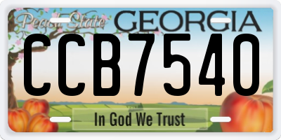 GA license plate CCB7540