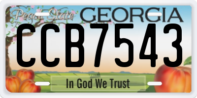 GA license plate CCB7543