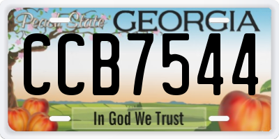 GA license plate CCB7544