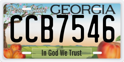 GA license plate CCB7546