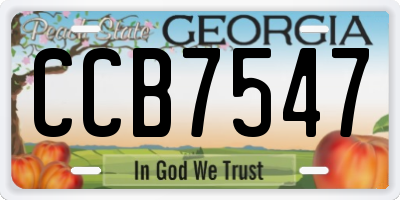 GA license plate CCB7547