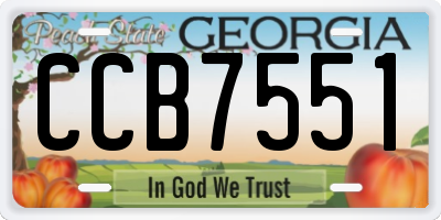 GA license plate CCB7551