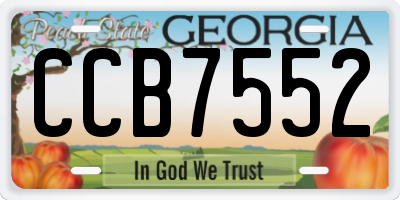 GA license plate CCB7552