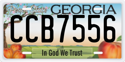 GA license plate CCB7556