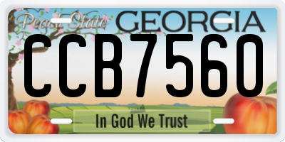 GA license plate CCB7560