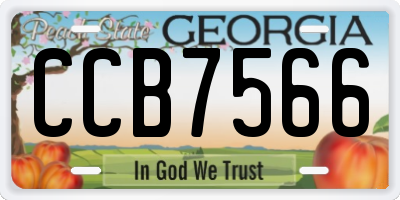 GA license plate CCB7566