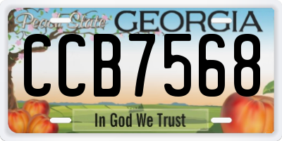 GA license plate CCB7568