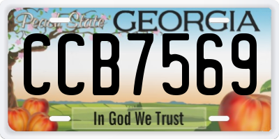 GA license plate CCB7569