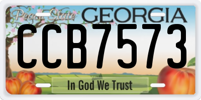 GA license plate CCB7573
