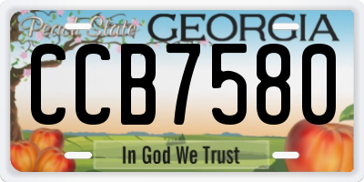 GA license plate CCB7580