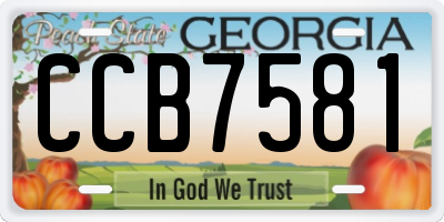 GA license plate CCB7581
