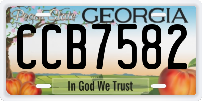 GA license plate CCB7582