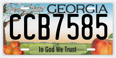 GA license plate CCB7585