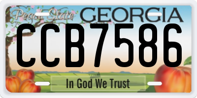 GA license plate CCB7586