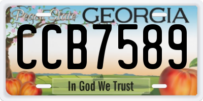 GA license plate CCB7589