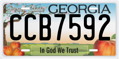 GA license plate CCB7592
