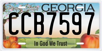 GA license plate CCB7597