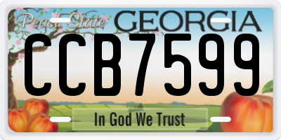 GA license plate CCB7599