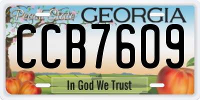 GA license plate CCB7609