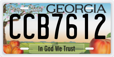 GA license plate CCB7612