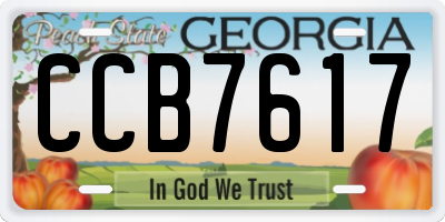 GA license plate CCB7617