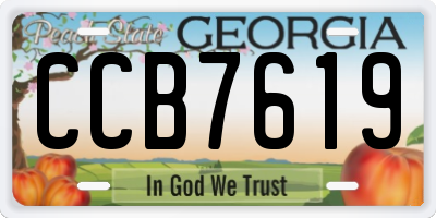 GA license plate CCB7619