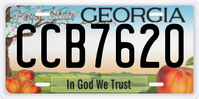 GA license plate CCB7620