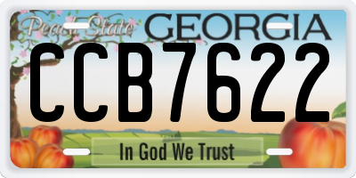 GA license plate CCB7622